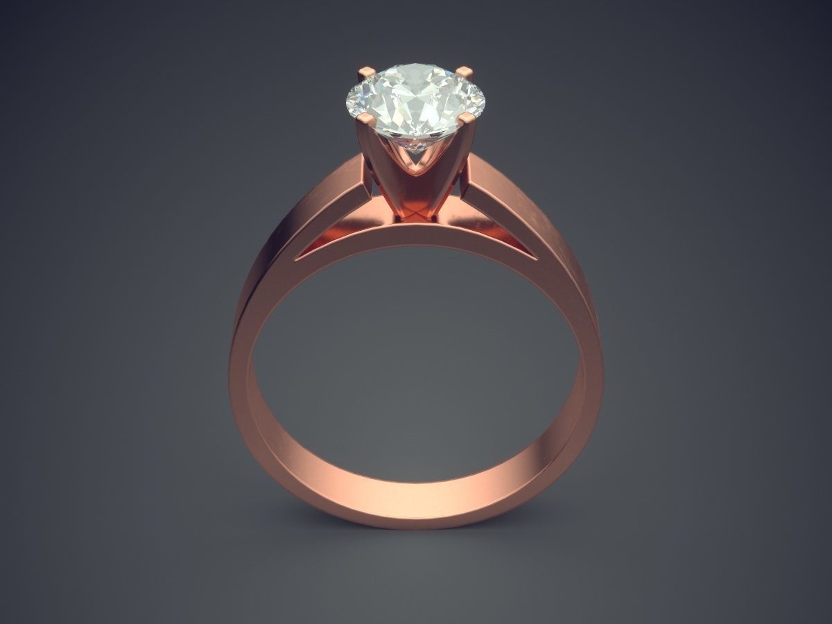 Classic Engagement Ring With Diamond Details 1365 3D print model_2
