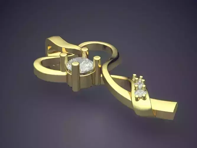 Pendant With Diamond 1364 3D print model