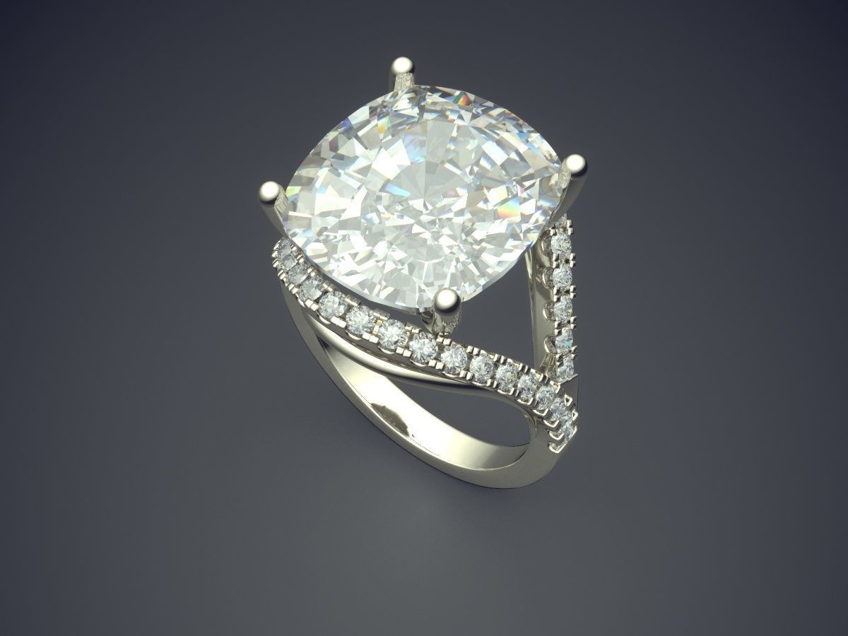 Huge Diamond Ring 1363 3D print model_1