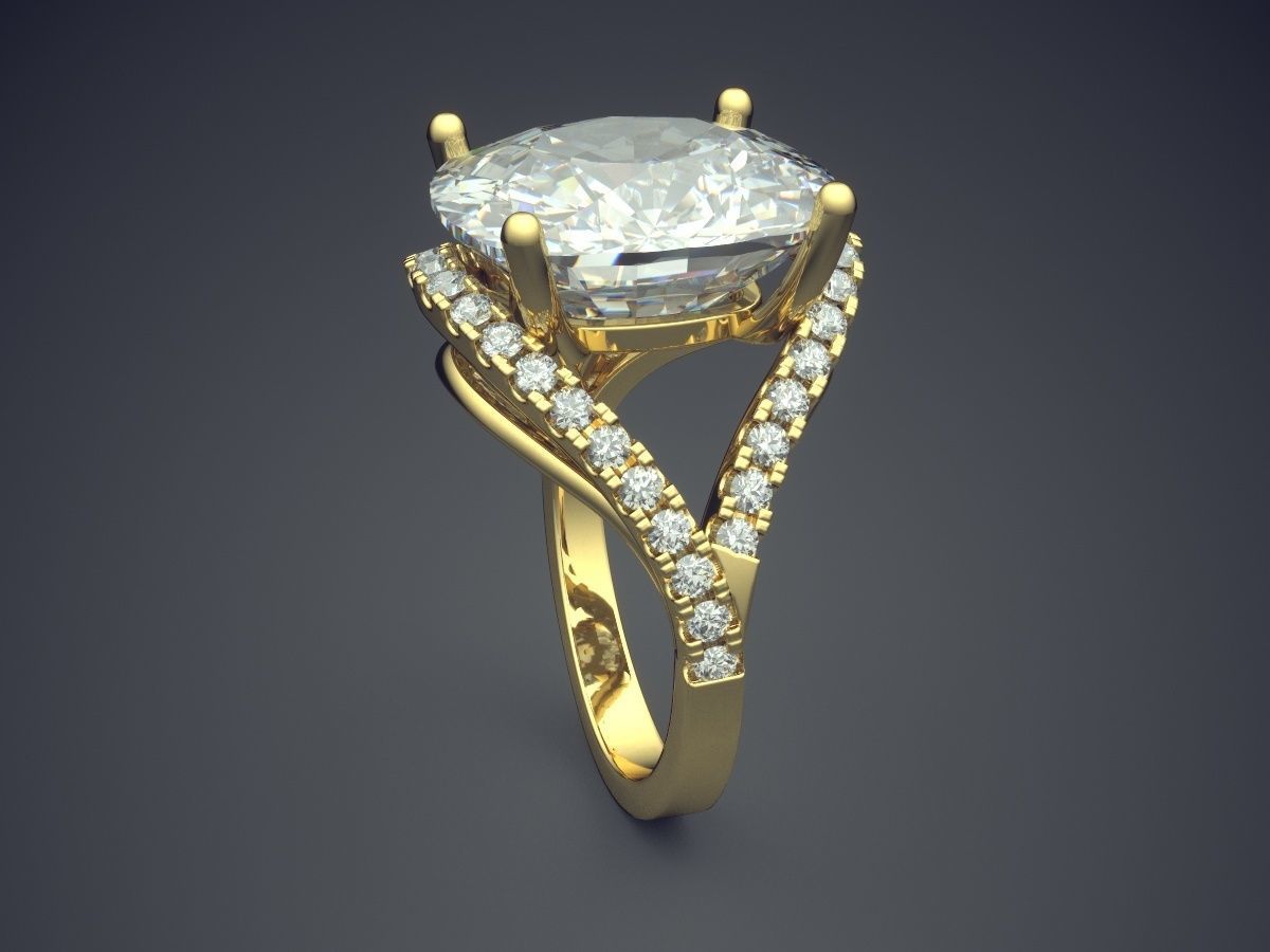 Huge Diamond Ring 1363 3D print model_3