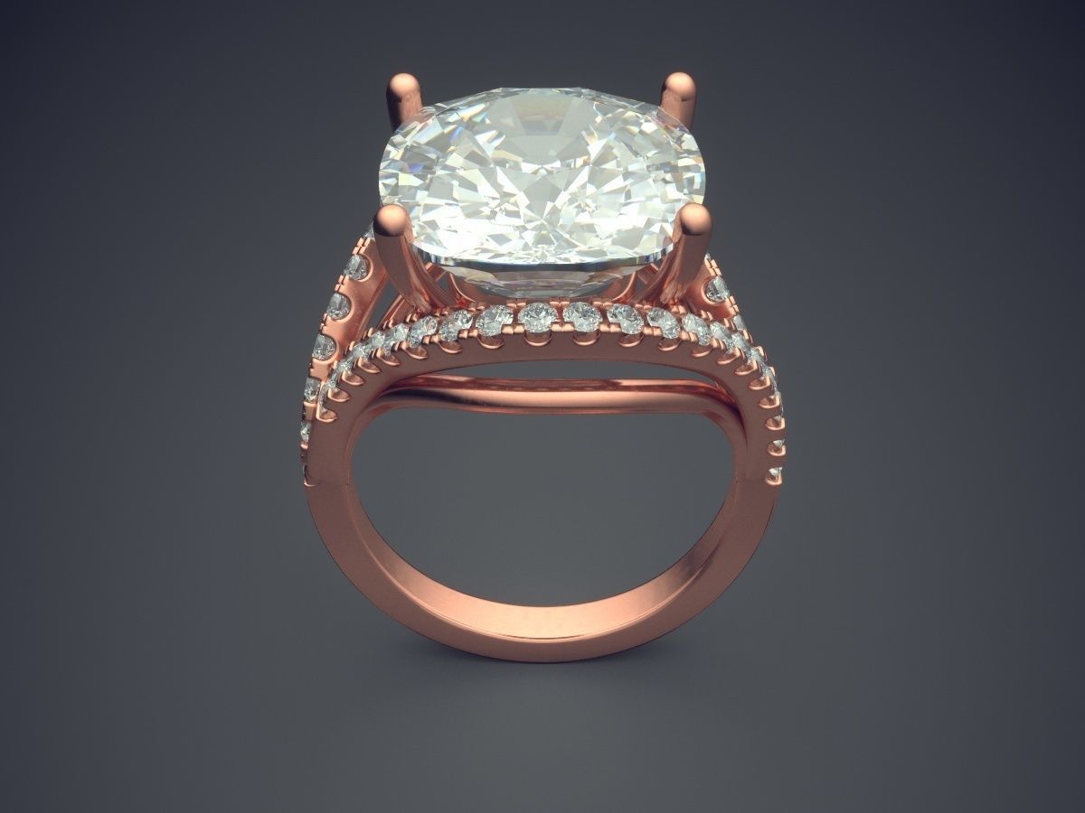 Huge Diamond Ring 1363 3D print model_2
