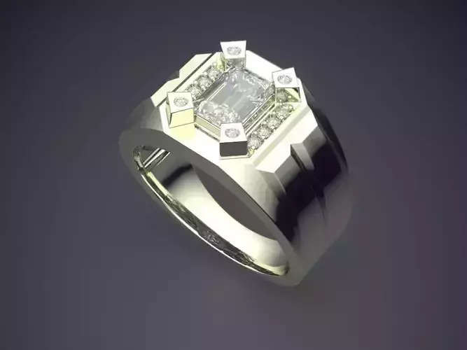 Thick Ring With Diamond 1356