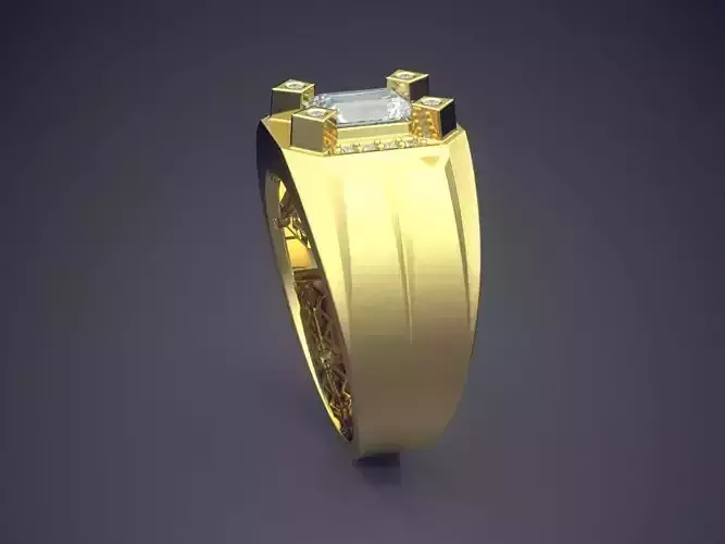 Thick Ring With Diamond 1356