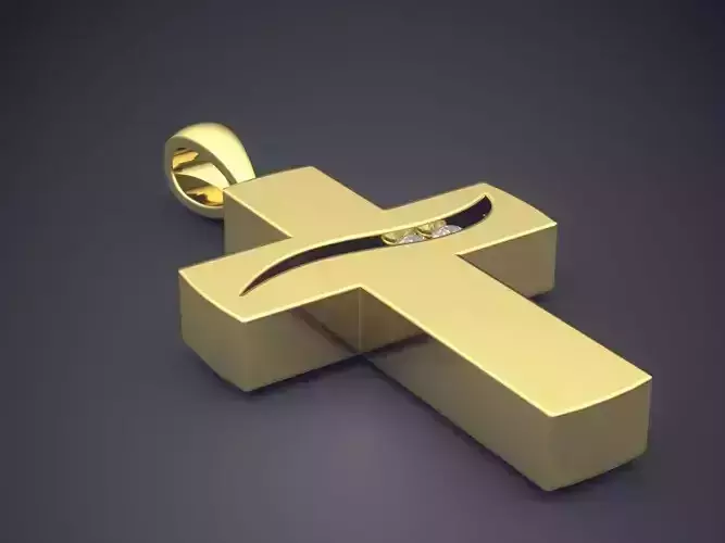 Thick Cross Pendant 1353