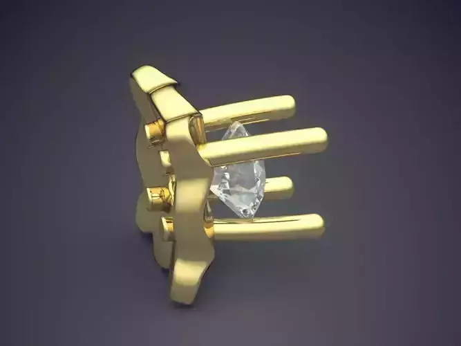 Square Brooch With Diamond 