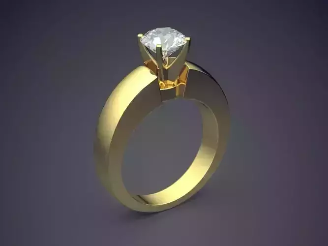 Thick Ring With Diamond 1343 3D print model