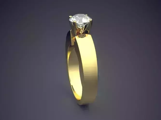 Thick Ring With Diamond 1343