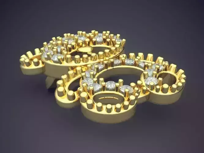 Girly Bear-Shape Diamond Pendant 1342