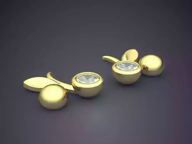 Girly Cherry-Shape Earrings 1333 3D print model