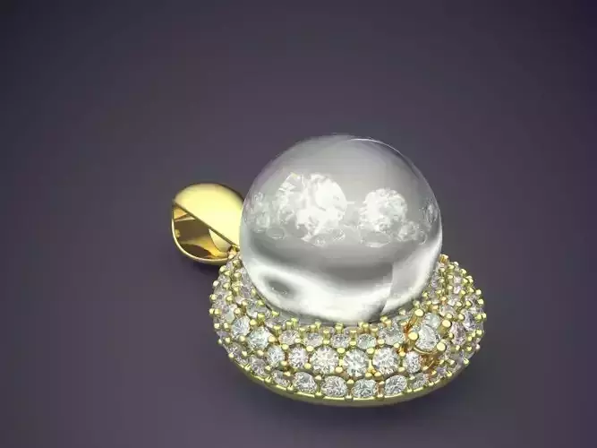 Pendant With Big Pearl 1331 3D print model