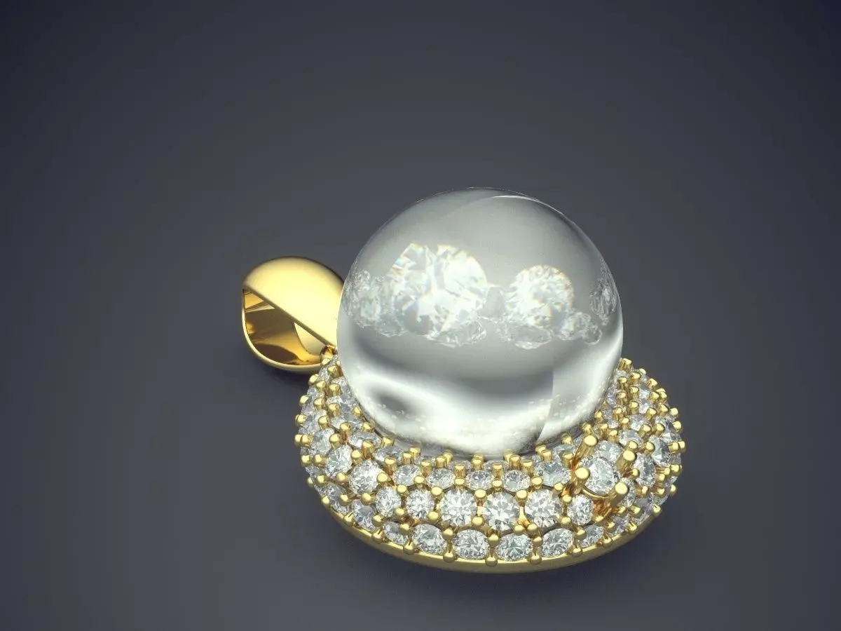 Pendant With Big Pearl 1331 3D print model_0