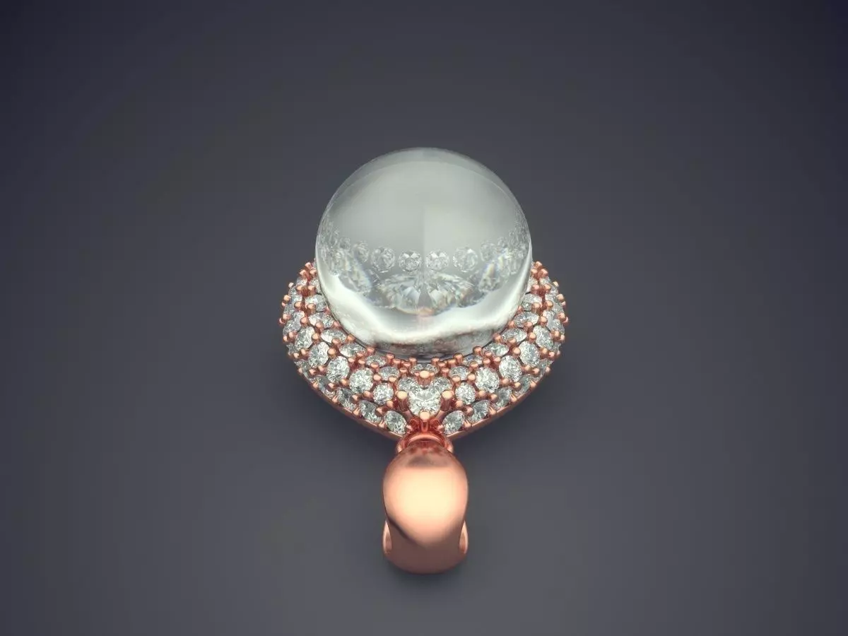 Pendant With Big Pearl 1331 3D print model_2