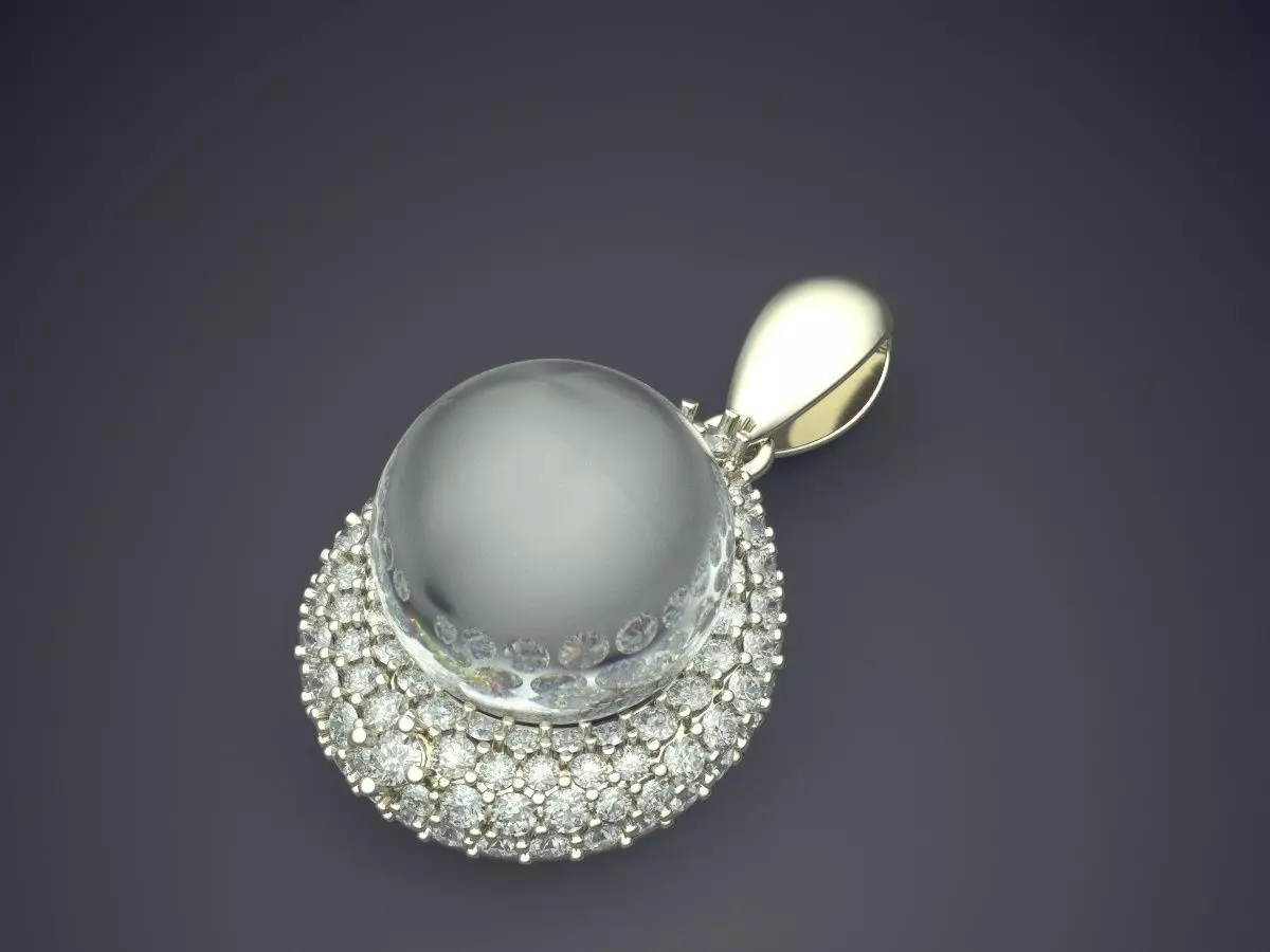 Pendant With Big Pearl 1331 3D print model_1