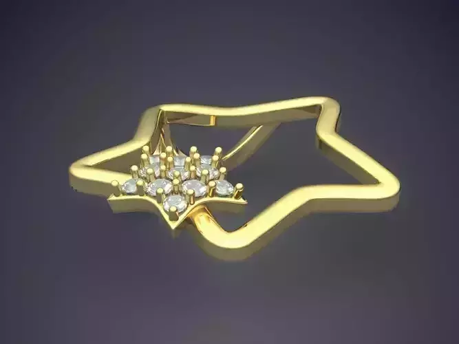 Star-Shaped Beautiful Pendant 1324 3D print model