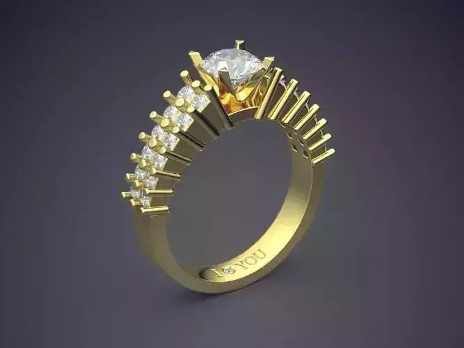 Highly Detailed Ring With Diamonds 1323