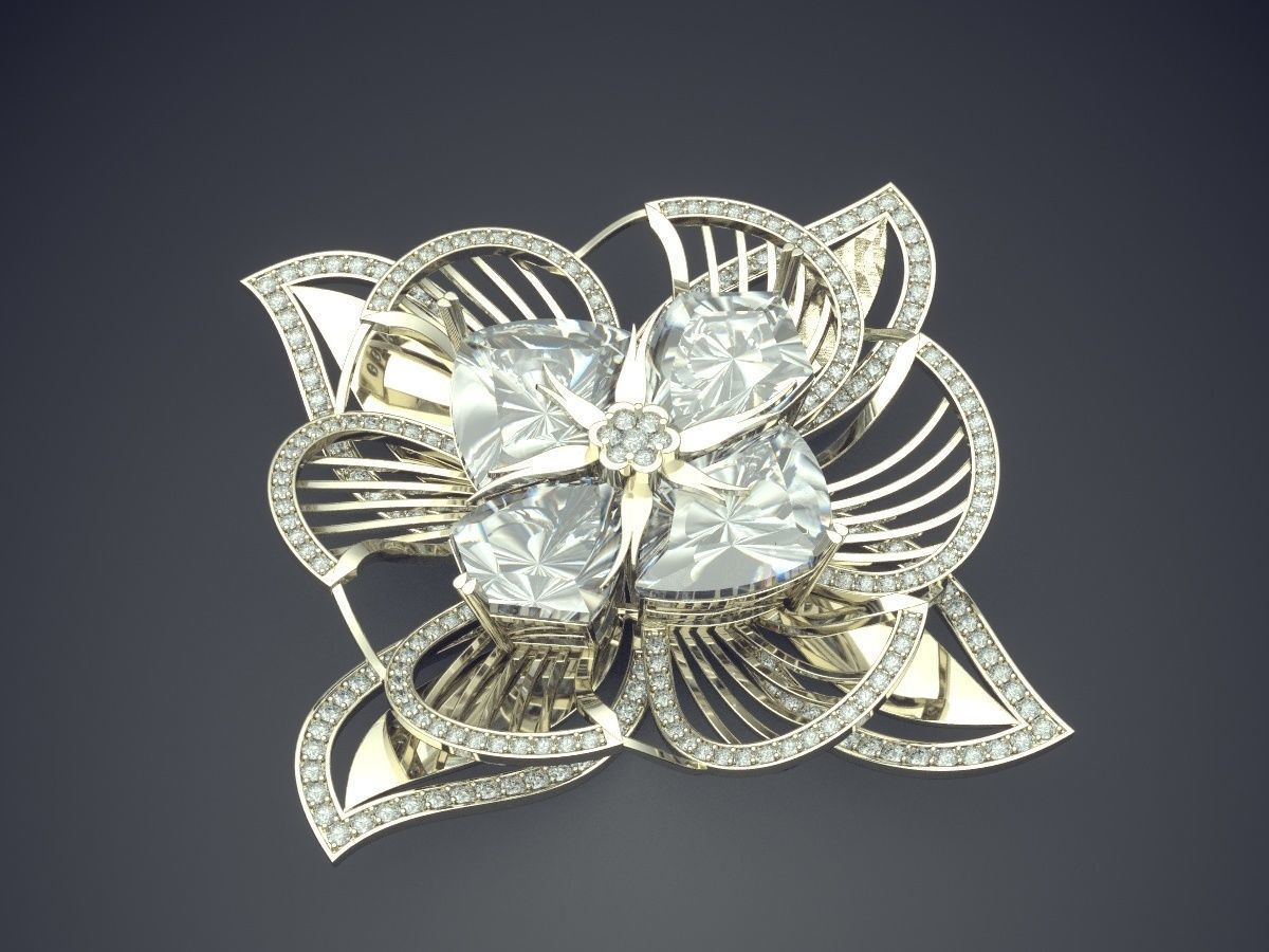 Fancy Extravagant Flower-Shaped Pendant 1327 3D print model_1