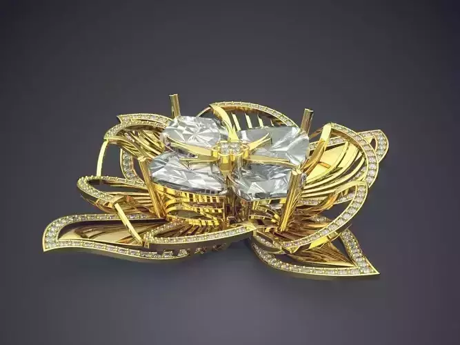 Fancy Extravagant Flower-Shaped Pendant 1327
