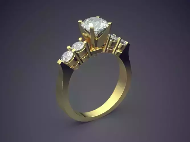 Ring With Diamonds 1316 3D print model