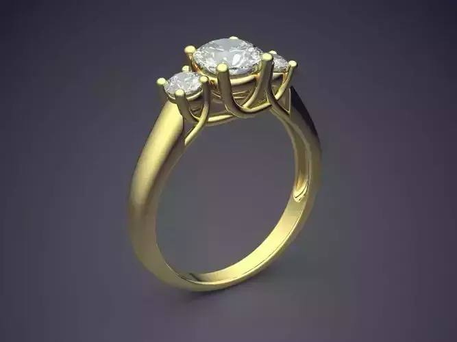 Classic Golden Engagement Ring With Diamond Details 1314