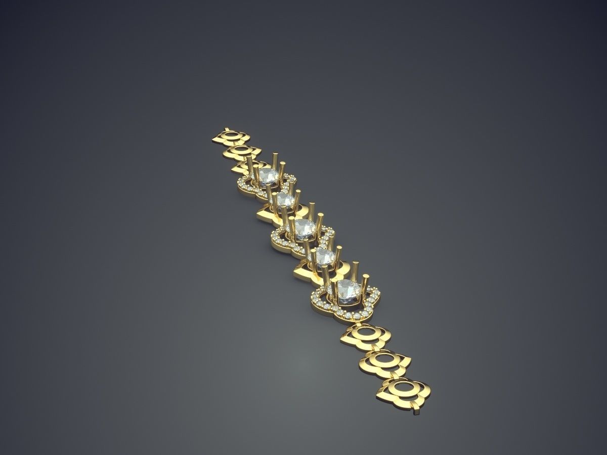 Petite Bracelet with Small Detailing 1317 3D print model_3