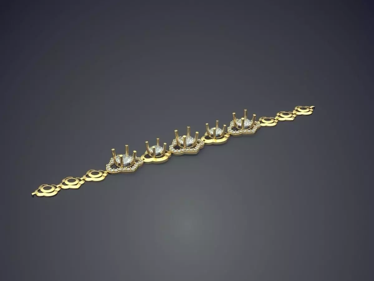 Petite Bracelet with Small Detailing 1317 3D print model_0