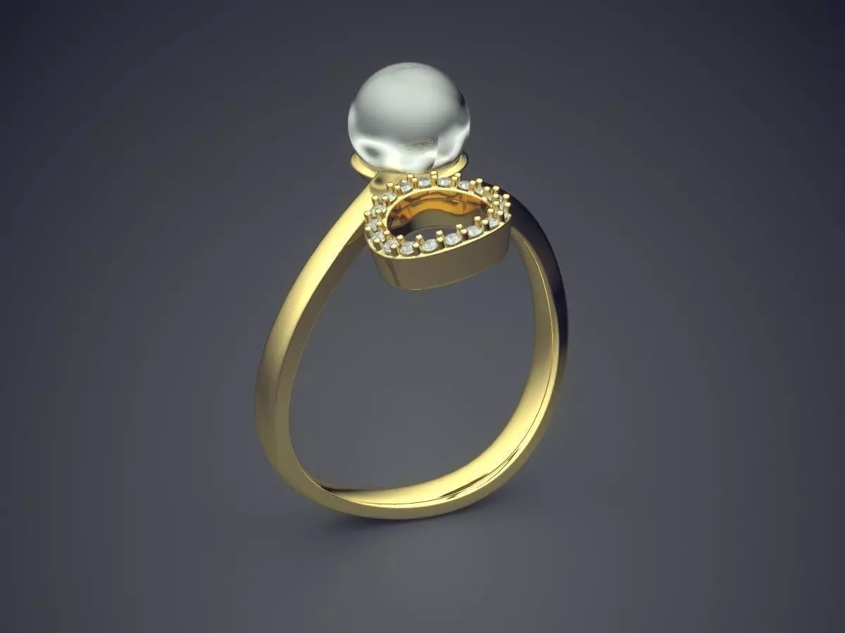 Unique Futuristic Shaped Ring 1301 3D print model_0