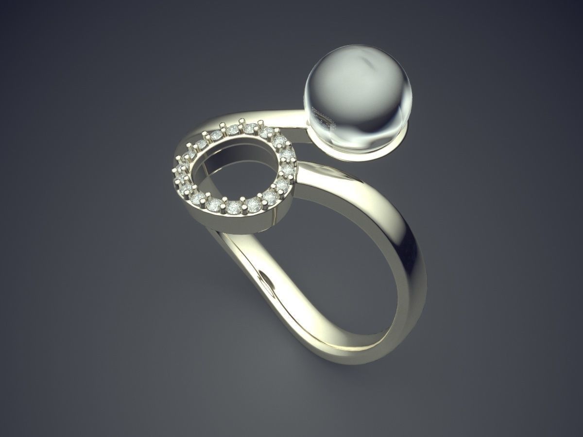 Unique Futuristic Shaped Ring 1301 3D print model_1