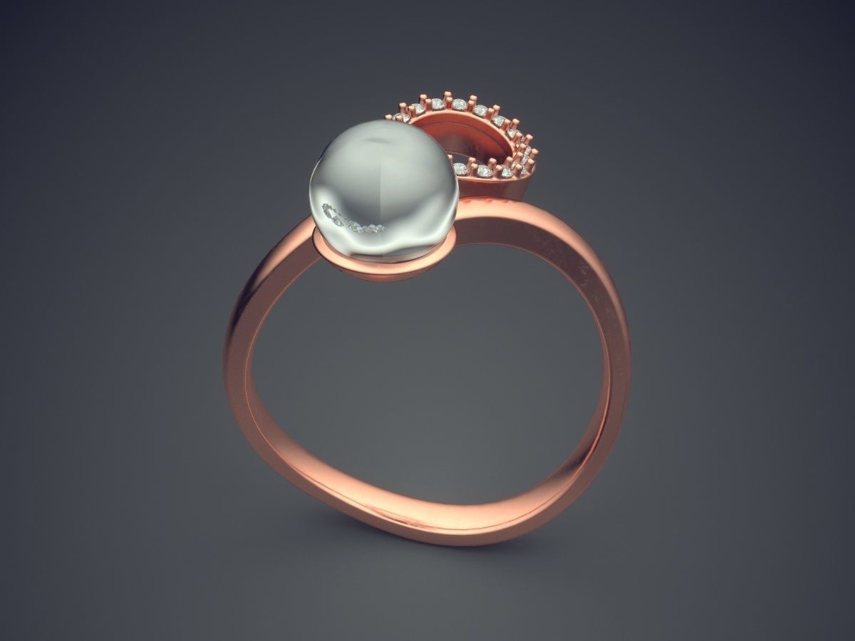 Unique Futuristic Shaped Ring 1301 3D print model_2