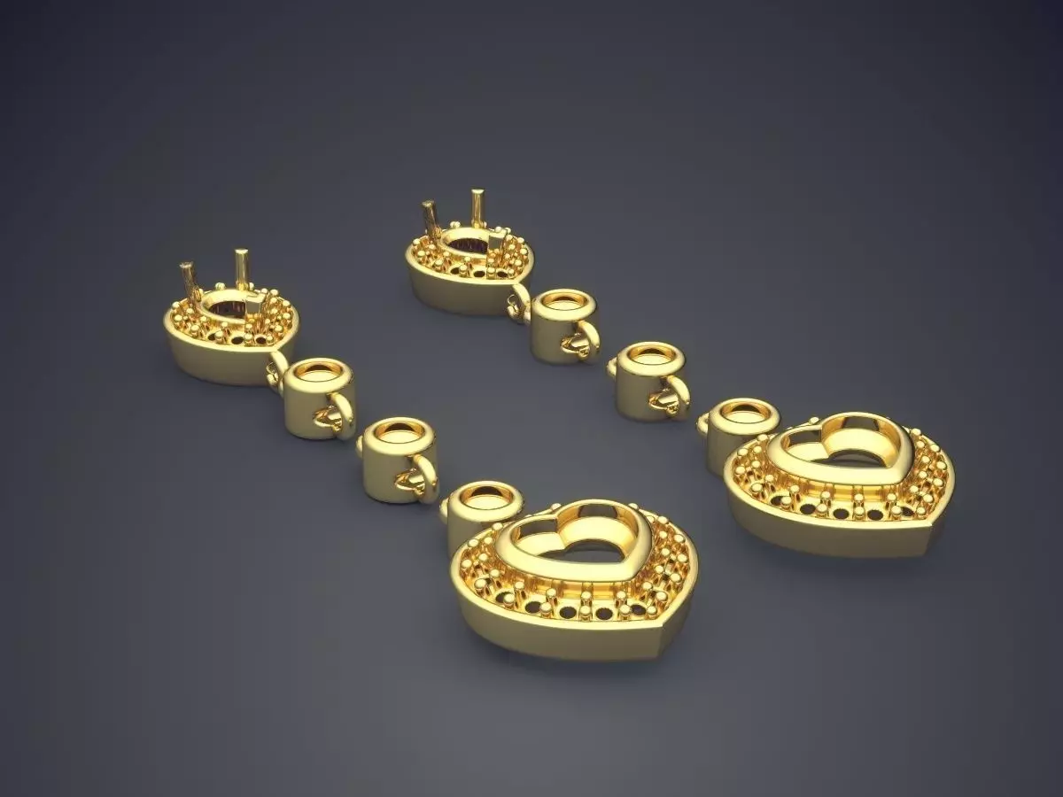 Luxurious Extravagant Stylish Earrings 1300 3D print model