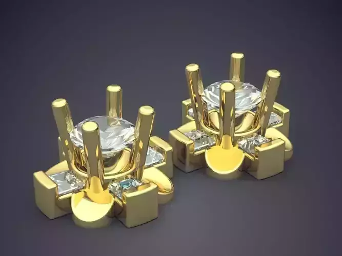 Minimalistic Earrings With Diamonds 1296