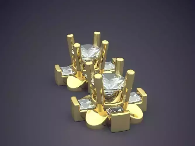 Minimalistic Earrings With Diamonds 1296