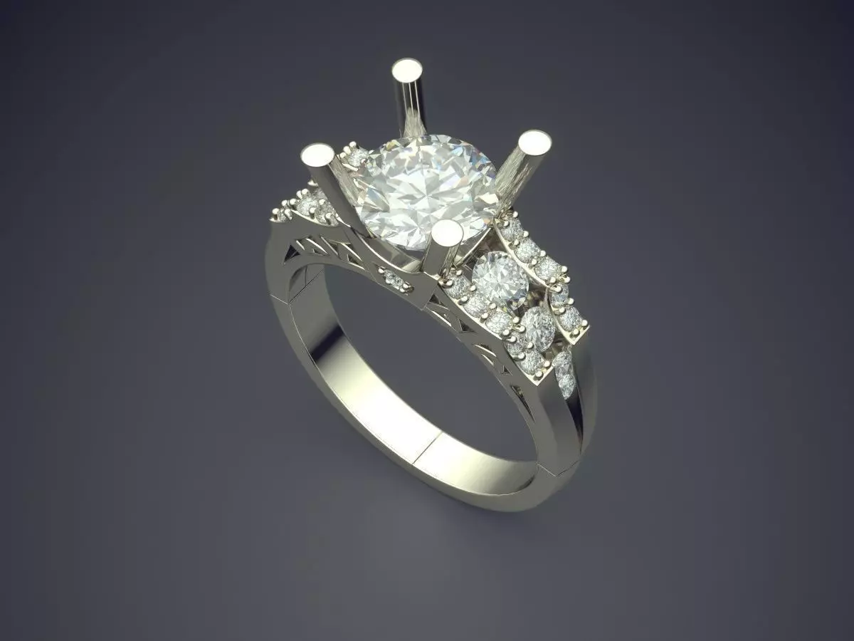 Ring With Diamonds 1294 3D print model_1
