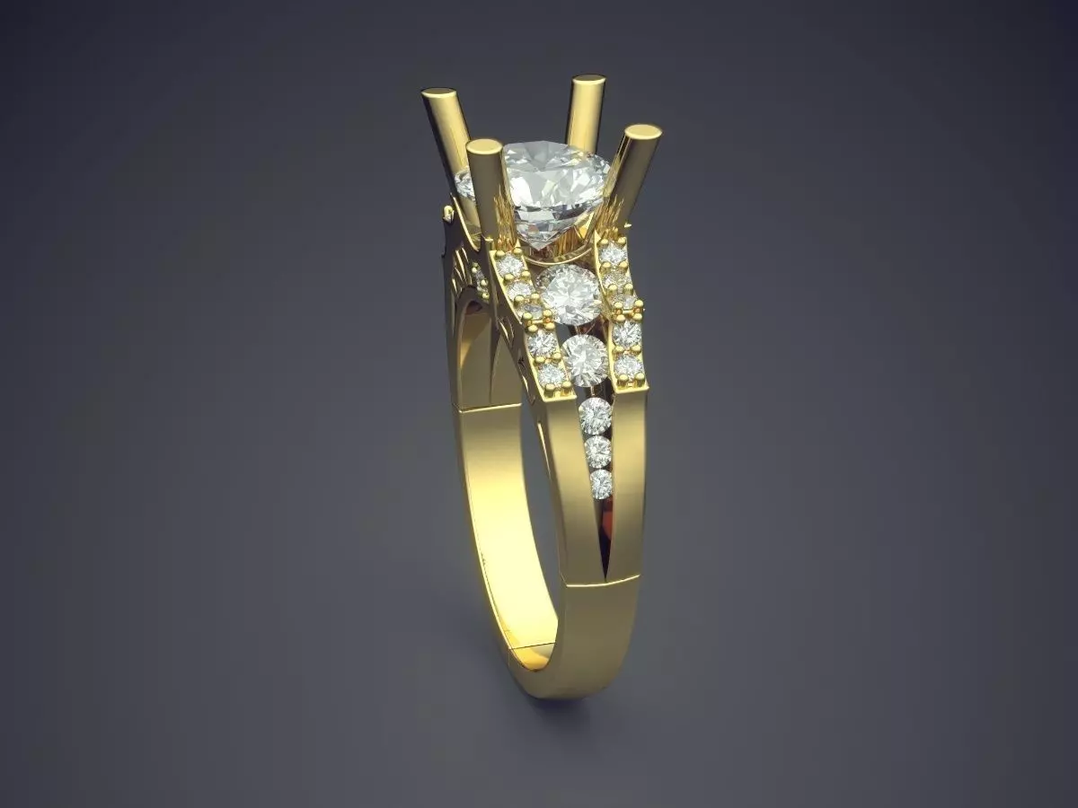 Ring With Diamonds 1294 3D print model_3