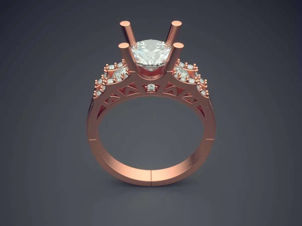 Ring With Diamonds 1294 3D print model_2