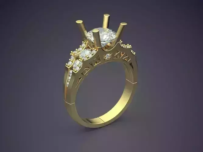 Ring With Diamonds 1294 3D print model