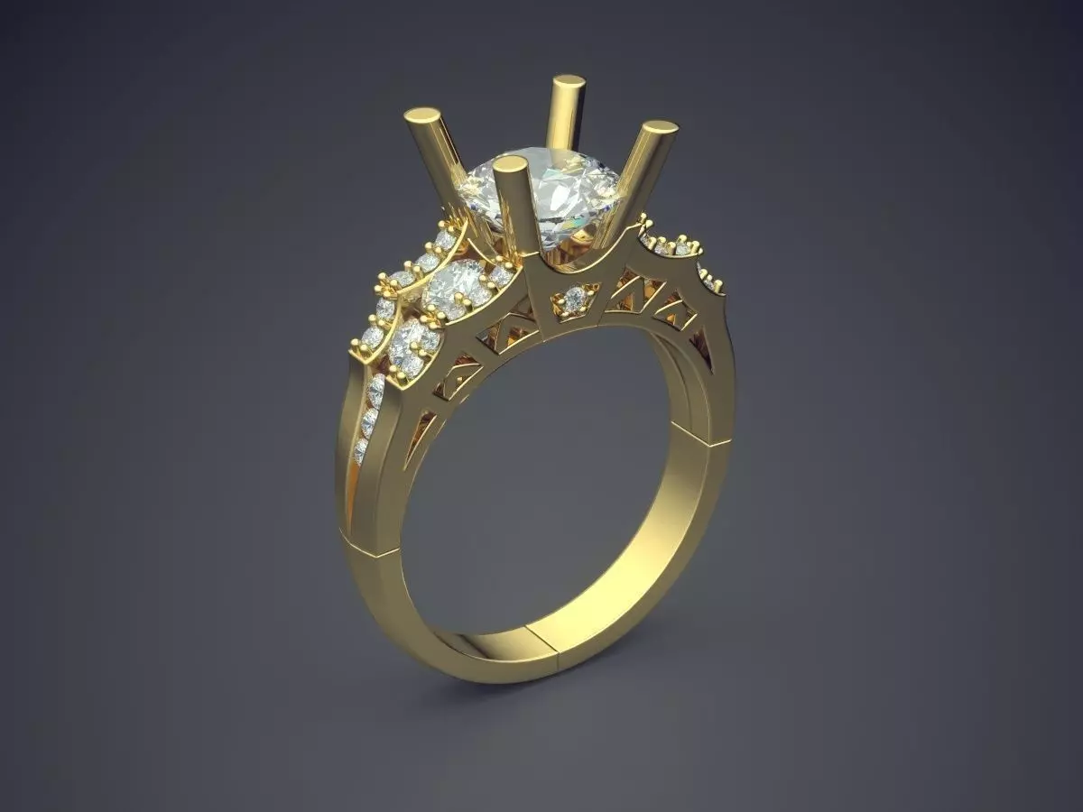 Ring With Diamonds 1294 3D print model_0