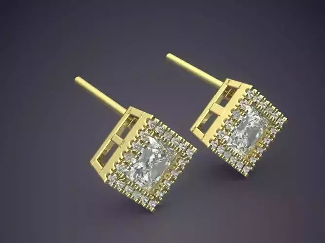 Unique Diamond Square Shape Earrings 1291