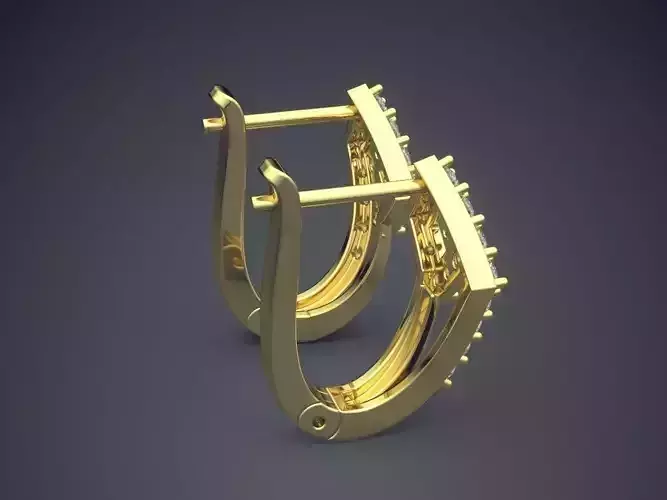 Square Earrings With Diamonds 1287