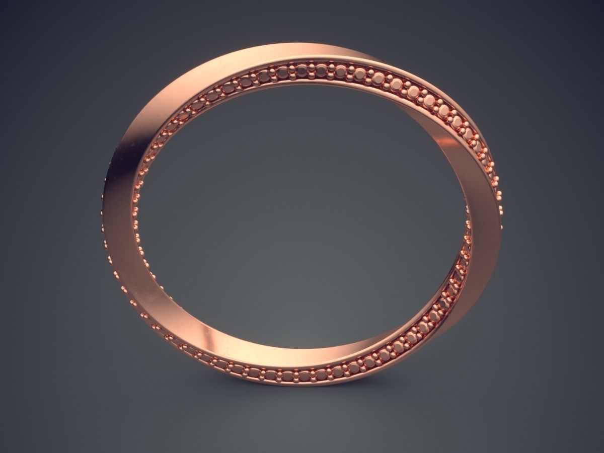 Swirled Ring with Diamonds 1286 3D print model_2