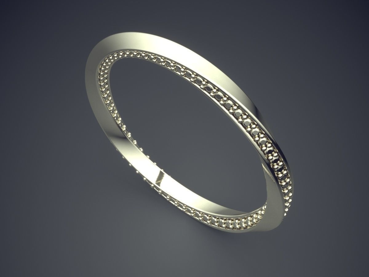 Swirled Ring with Diamonds 1286 3D print model_1
