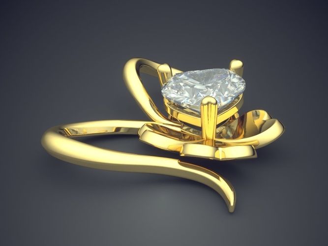 Heart Shape Pendant With Diamond 1283 3D print model