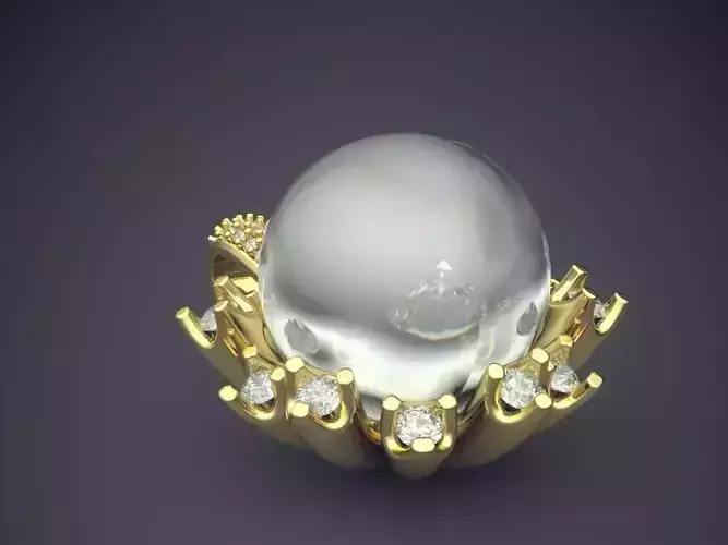 Pearl in Golden Flower Pendant 1282