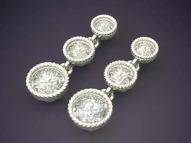 Oval-shaped Earrings With Diamonds 1280