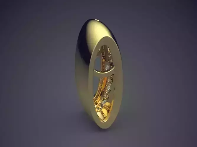 Thick Pendant With Small Diamonds 1278