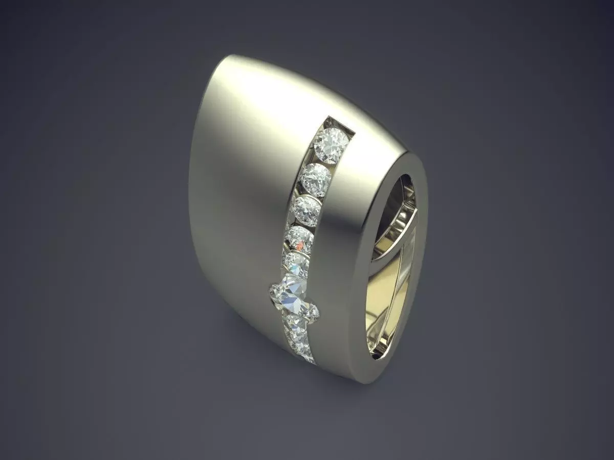 Thick Pendant With Small Diamonds 1278 3D print model_1