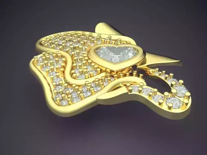 Pendant With Diamonds 1285 3D print model
