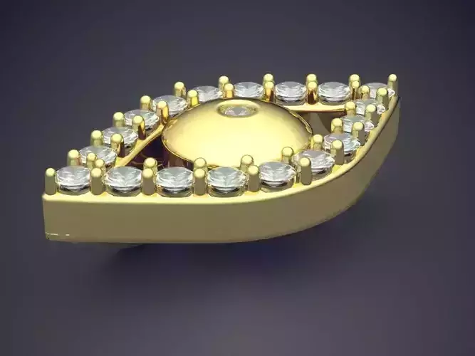 Eye-shaped Pendant With Diamonds 1270 3D print model