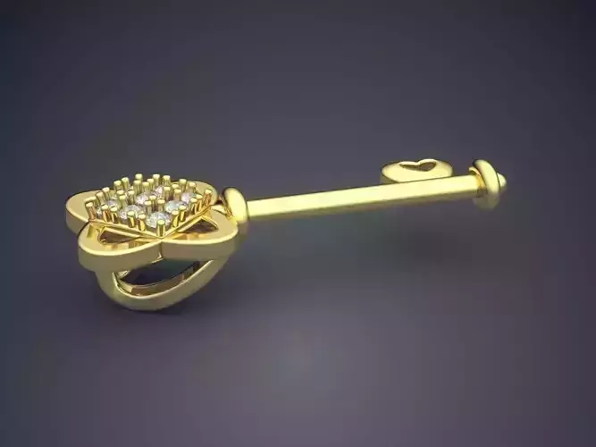 Key-shaped Pendant With Diamonds 1271