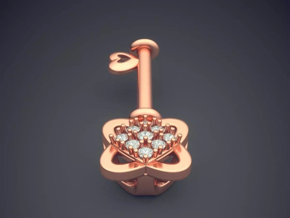 Key-shaped Pendant With Diamonds 1271 3D print model_2