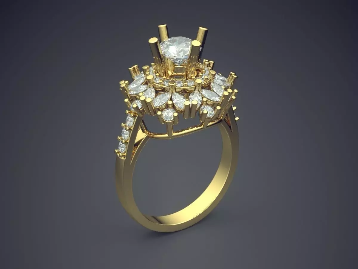 Luxurious Engagement Ring 1267 3D print model
